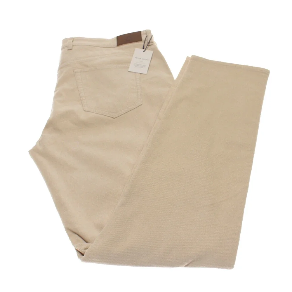 Peter Millar NWT 5 Pocket Jean Cut Corduroy Pants Size 38 US Beige Cotton Blend